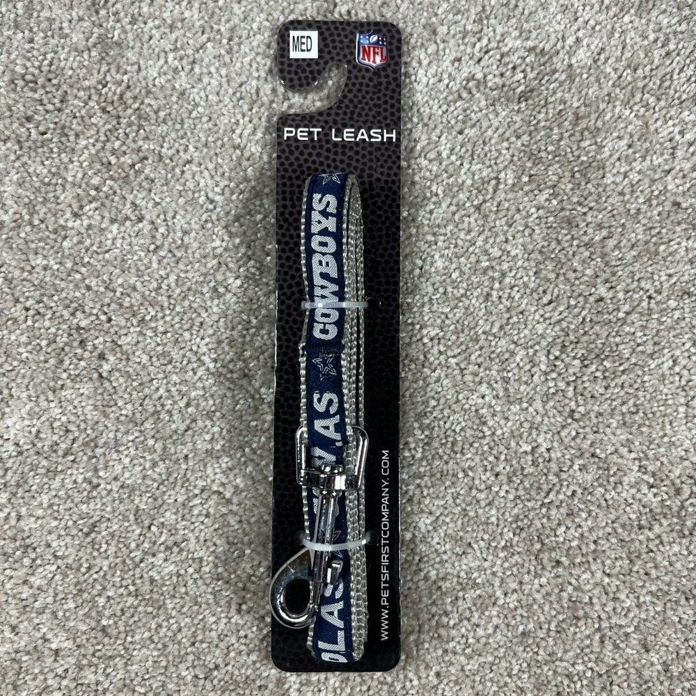 NFL Dallas Cowboys Pet Leash Medium 5/8" x‎ 4' Dog Walking Lead